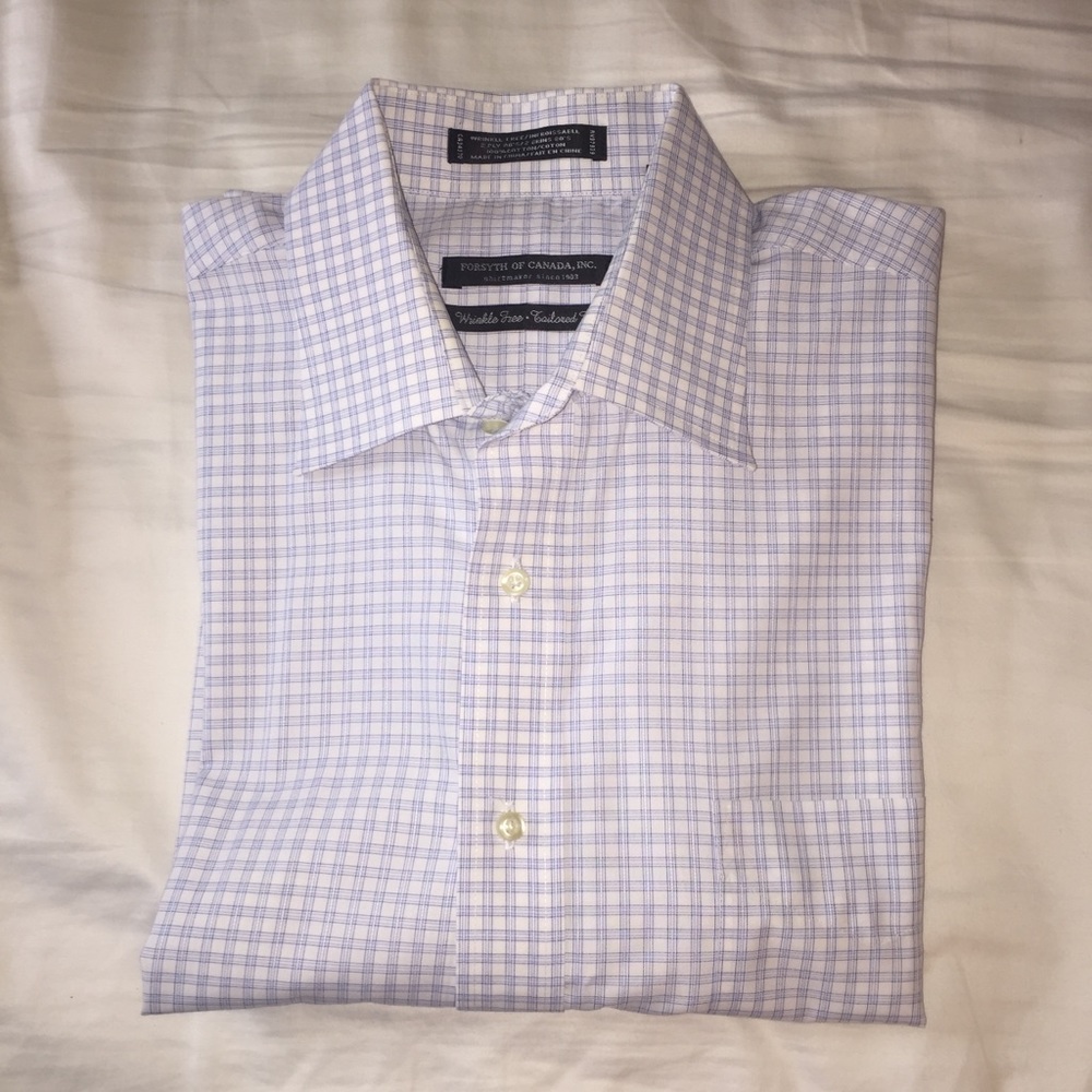 Forsyth of Canada L/S dress shirt WH/BL tattersall